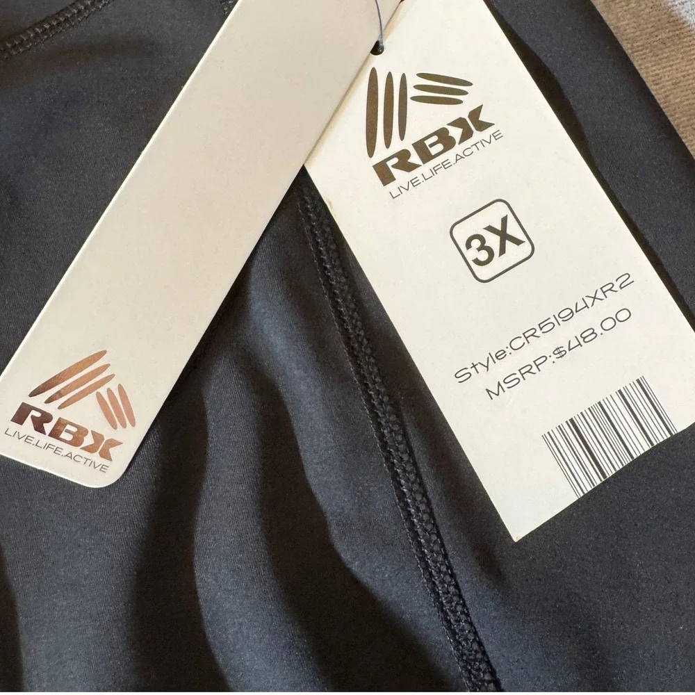 RBX Womens Compression Bike Shorts 3X Black Side Pockets Athleisure Utility